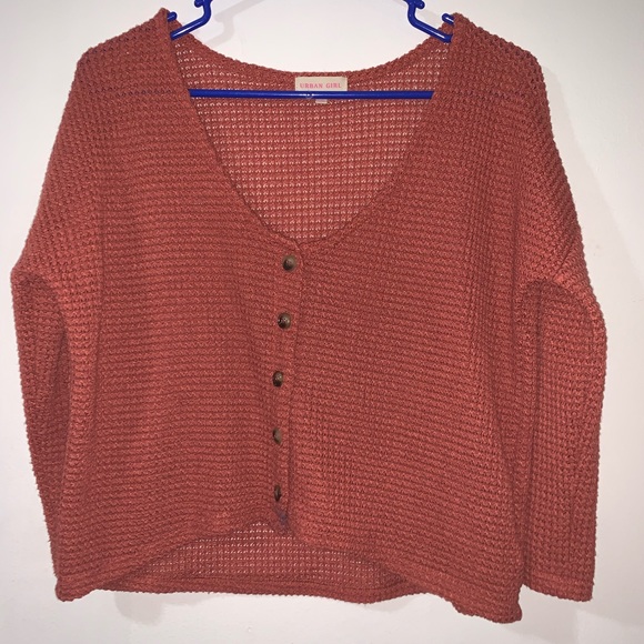 Orange cropped sweater - Picture 1 of 3